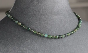 COLLAR REDONDO JASPE VERDE 6MM ~ PLATA DE LEY 925 19" DE LARGO - Imagen 1 de 2