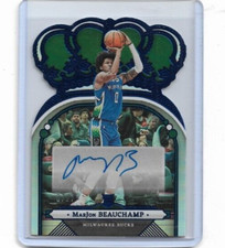 MARJON BEAUCHAMP 2022-23 Crown Royale ROOKIE Auto Blue Die Cut 7/75 BUCKS (E)