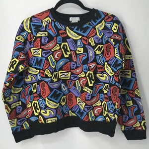 Stella McCartney Kids black primary color smile & letter print sweatshirt sz 14y - Picture 1 of 4