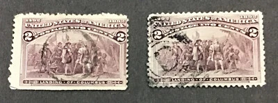 US 1893 F-VF Used Sc#231c Broken Hat Variety - Image 1 of 2