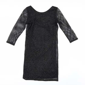 Topshop Womens Black Polyester Blend Bodycon Size 10 - Picture 1 of 12
