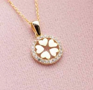 0.30Ct Round Lab Created Diamond Engagement Heart Pendant 14K Yellow Gold Plated - Picture 1 of 7