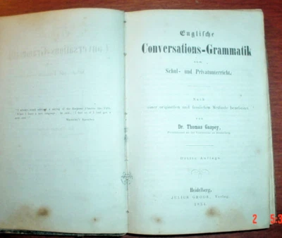 Englische Conversations-Grammatik Thomas Gaspey 1854 - Image 1 of 4