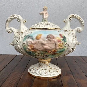 Centrotavola Soprammobile Ceramica Capodimonte - Imagen 1 de 14