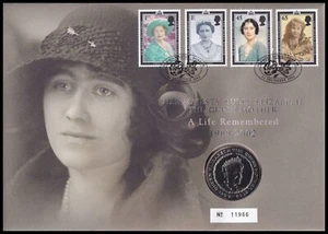 2002 GB Queen Mother A Life Remembered £5 Coin Royal Mail/Mint PNC Cover Glamis - Bild 1 von 2