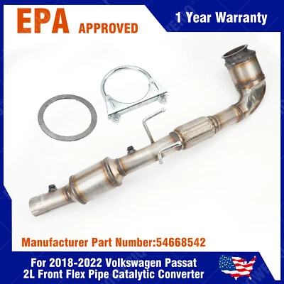 For 2018-2022 Volkswagen Passat 2L Front Flex Pipe Catalytic Converter — 第 1/4 张图片