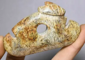 8CM Hongshan Culture Old Yellow Jade People Person Face Yubi Amulet pendant - Picture 1 of 6