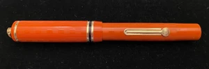 RAR! Eclipse Ende 20er Jahre Flat Ring Top Damen Füllfederhalter, Zelluloid, rot - Bild 1 von 18