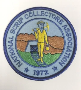 National Scrip Collectors Association 1972 Round Clothes Patch Blue - Picture 1 of 2