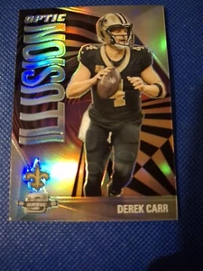 Tarjeta Prizm plateada Derek Carr Contenders Optic Illusion 2023 #oi-4 Saints Raiders - Imagen 1 de 2
