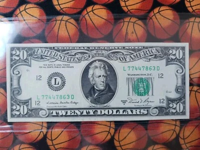 1981A $20 Twenty Dollar Bill Federal Reserve Note Vintage United States  - Image 1 of 4