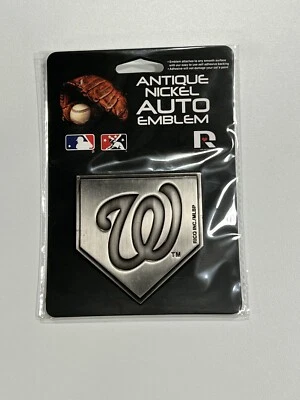NEW SEALED MLB Washington Nats  AUTO EMBLEM PREMIUM ANTIQUE NICKEL FINISH METAL - Image 1 of 2
