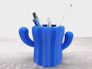 Cactus Pencil Holder Desk Organizer Pen 3D Printed - Picture 1 of 7