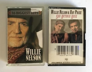 WILLIE NELSON 16 Biggest Hits & With Ray Price San Antonio Rose 2 NM Cassettes! - Picture 1 of 4