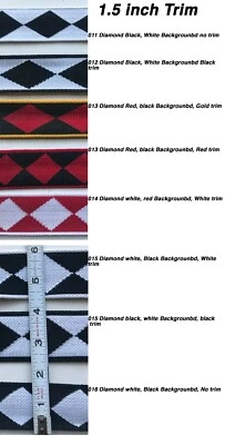 Athletic Braid Trim Ribbon POLYESTER KNIT, Diamond Pattern 1-1/2" Per 1 yards - Image 1 of 2