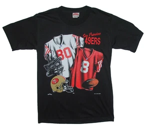 1994 Nutmeg Mills Steve Young Jerry Rice Large schwarzes T-Shirt San Francisco 49ers - Bild 1 von 10
