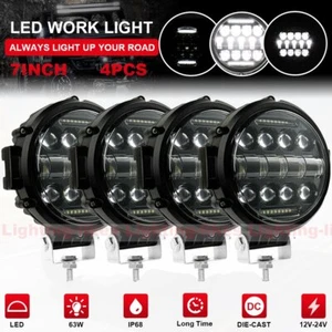 4PCS 7'' LED Pods Work Light Bar Round Driving Fog Headlight Truck Off Road - Picture 1 of 11