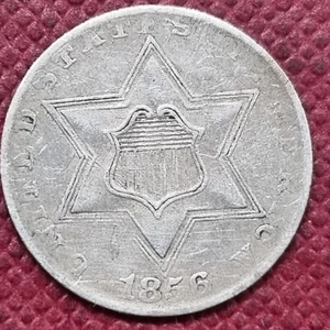 1856 Three Cent Silver 3c Better Grade VF #80247 - Picture 1 of 2