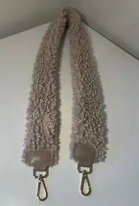 Brand New - Teddy Fur Bag Strap in Taupe - Picture 1 of 2