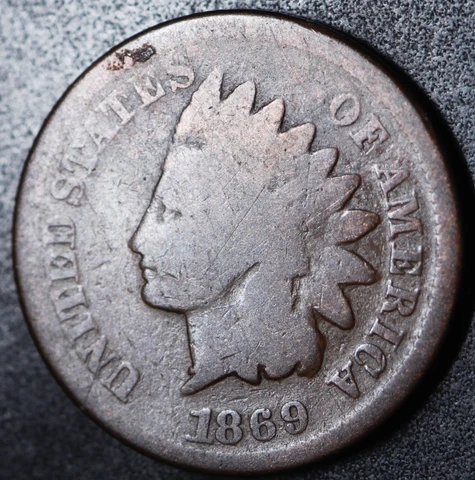 1869 INDIAN HEAD CENT - Near GOOD Cover