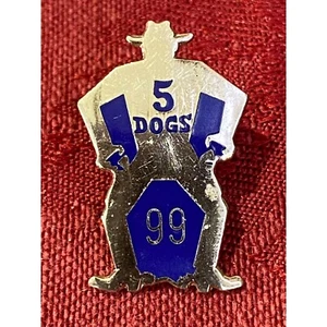 Vtg Bull Dog Posse 5 Dogs 99 Shooting Competition Lapel Hat Pin Tie Tack w/Badge - Picture 1 of 9