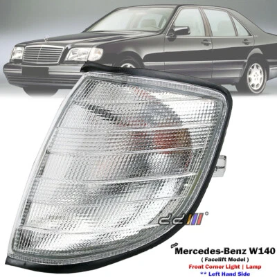 Lámpara de luz de esquina delantera izquierda transparente para Mercedes-Benz W140 S420 S500 1993-1998 Foto 1 de 4