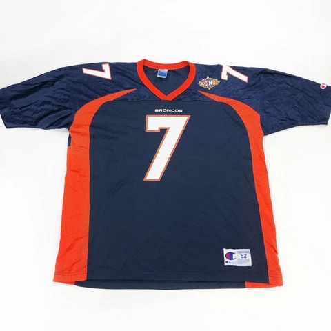 RARE 90s John Elway Denver Broncos Super Bowl XXXII Champion Jersey Sz 52 Cover