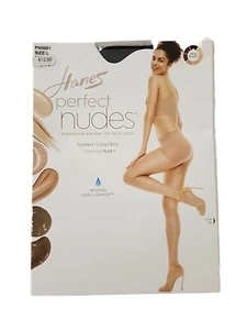 Hanes Tummy Control Hosiery Perfect Nudes TRUE BLACK Large Pantyhose NEW - Picture 1 of 1