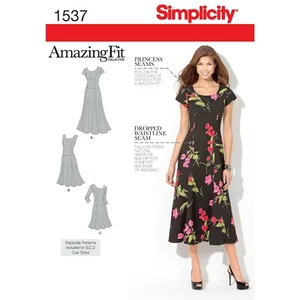 SIMPLICITY 1537 DRESS Misses & Plus size Sewing Pattern Sizes 10-18 & 20W-28W - Picture 1 of 6