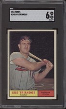 GUS TRIANDOS SGC 6 1961 TOPPS BASEBALL #140 ORIOLES 1279
