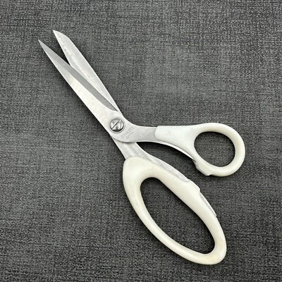 Tijeras tijeras mango doblado modistas 8,5" acero inoxidable con tornillo de tensión blanco Foto 1 de 4