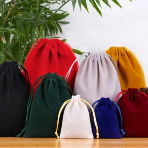 Velvet Jewelry Pouch Drawstring Bag Candy Pouch Wedding Favor Bag Storage Bag - Afbeelding 1 van 54