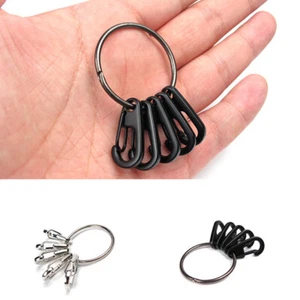5PCS Paracord Mini Carabiner Snap Spring Clips Hook Keychain EDC Survival Tool - Picture 1 of 13