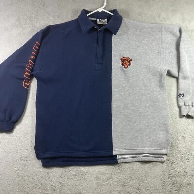 Suéter Lee Sport Chicago Bears Hombre Grande Azul Gris Pullover 1/4 Cremallera Bordada Foto 1 de 4