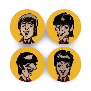 Die Beatles Replik Knopf 4er-Pack George Paul Ringo John Lennon - Bild 1 von 2
