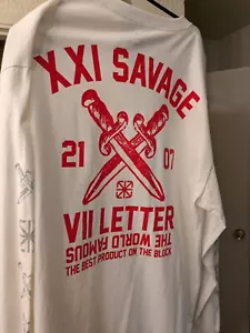 Seventh Letter long sleeve XXI savage xl 121858 white OOP White Red Grey shirt - Picture 1 of 6