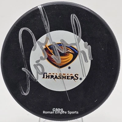 斯科特·梅兰比签名亚特兰大Thrashers纪念品冰球 — 第 1/4 张图片