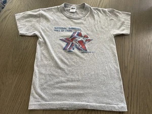 Vintage Baseball Hall of Fame T Shirt Size Youth L Large Grey Cooperstown NY - Picture 1 of 3