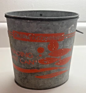 Antiguo cubo de lata de cebo Minnow ovalado galvanizado Pal/Woodstream de colección EE. UU. - Imagen 1 de 11