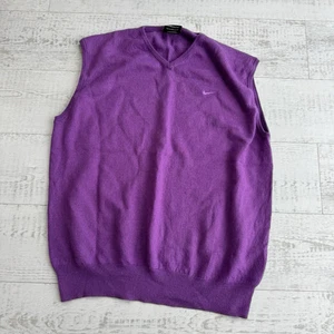 Men’s Nike Golf Vest Jumper Wool Blend Purple Size Large Nike Golf Vest Large - Picture 1 of 9