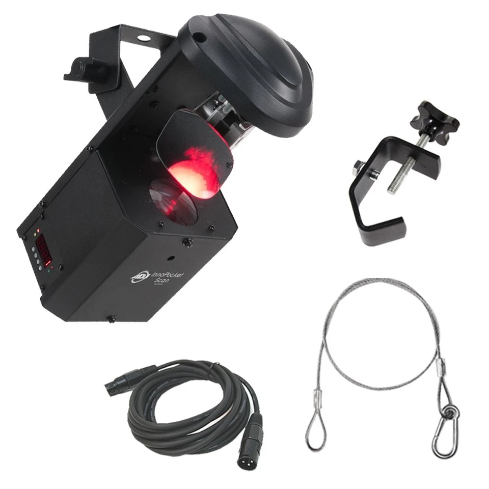 American DJ Lighting Inno Pocket Scan Mirror Scanner Color Light Clamp & Cables - Image 1 of 1