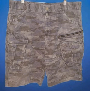 FIRETRAP Blue Cargo Shorts size 3XL Mens Camo Combat - Picture 1 of 18