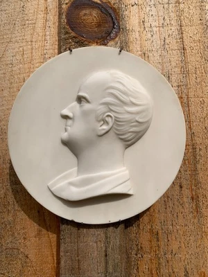 Antiguo busto redondo raro de Cese? ¿Napoleón? Blanco firmado ILC 1854 Foto 1 de 4