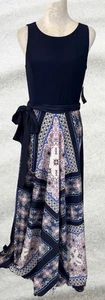 INC International Concepts Maxi Dress With Scarf Print  Size 10 - Picture 1 of 7