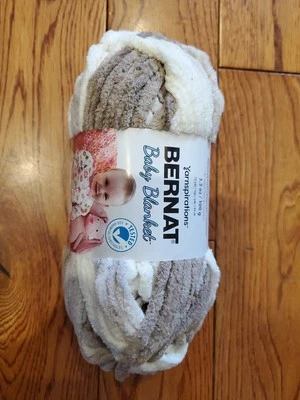 1 Bernat Baby Blanket Yarn 100% Polyester Little Sand Castles Chenille 3.5oz - Image 1 of 3