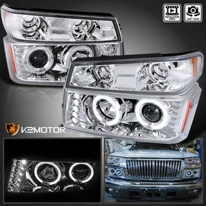 Fits 2004-2012 GMC Canyon Colorado LED Halo Projector Headlights+Corner Lamp L+R - Picture 1 of 12