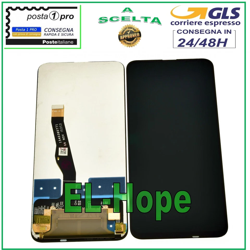 DISPLAY LCD PER HUAWEI P SMART Z STK-LX1 STK-LX2 STK-L21 TOUCH SCREEN VETRO NERO - Immagine 1 di 1