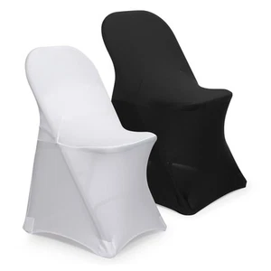 10 Pieces Spandex Folding Chair Covers Wedding, Party Stretch Fitted Slipcover - Picture 1 of 11