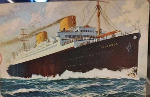 Postal de junio de 1938 SS Columbus Norddeutscher Lloyd pasajero alemán publicada - Imagen 1 de 2