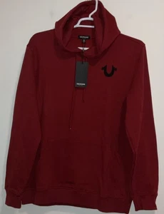 TRUE RELIGION RUBY DAHLIENROT FLEECE GRAFIK BUDDHA PULLOVER HOODIE GRÖSSE XL Neu mit Etikett - Bild 1 von 10